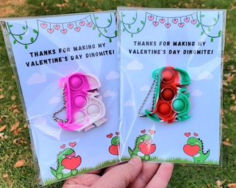 Dinosaur Valentine's Day Favors, Valentine's Classroom gift, Kids Valentine Favors, Friendship Day Favors, Valentine's Day Favors, Valentine