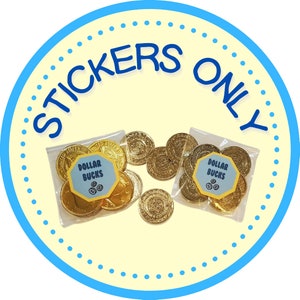 Coin Party Favor, Kids Party Favors, Party Balloons *STICKERS ONLY*