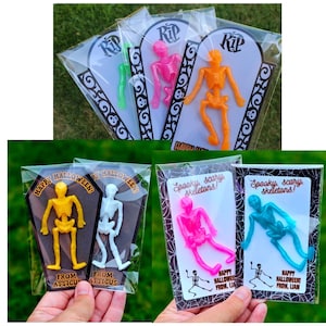 Sticky Skeleton Halloween Party Favors: Trick or Treat Goodie Bag