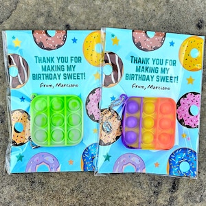 Donut Party Pop It Favor, Donut Birthday, Donut Birthday Favor, Two Sweet Party Favor, Donut Theme Party, Donut Grow Up, Sweet One Party