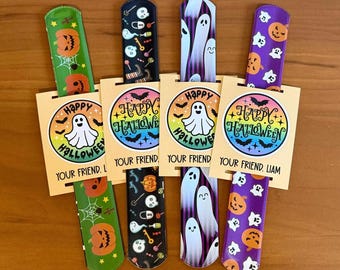 Halloween Party Favors, Slap Bracelet Favors, Halloween Classroom Gift, Halloween Student Favor, Trunk or Treat, Trick or Treating