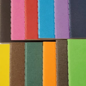 Puede incluir: Una colecci&oacute;n de diez cuadernos peque&ntilde;os encuadernados con cubiertas de diferentes colores. Las cubiertas son negras, rosas, rojas, azules, moradas, marrones, verdes, naranjas, grises y verdes.