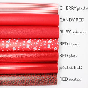 RED Faux Leather Fabric | Faux Red Leather Fabric | Red Faux Leather Material Jewelry Bows Craft | Red A4 Sheet | Choose Colors