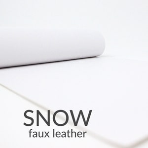 5 Sheets x SNOW WHITE Faux Leather Fabric | Felt Backed Craft Material | 5 A4 Sheets of Faux Leather