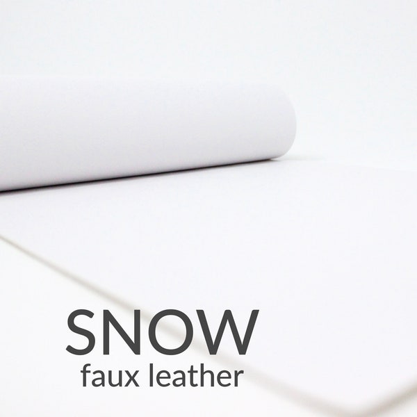 White Faux Leather Sheet | Snow Faux Leather Fabric | White Leather Sheet | White Leather Fabric A4 Sheets | Snow Leather | Choose Colors