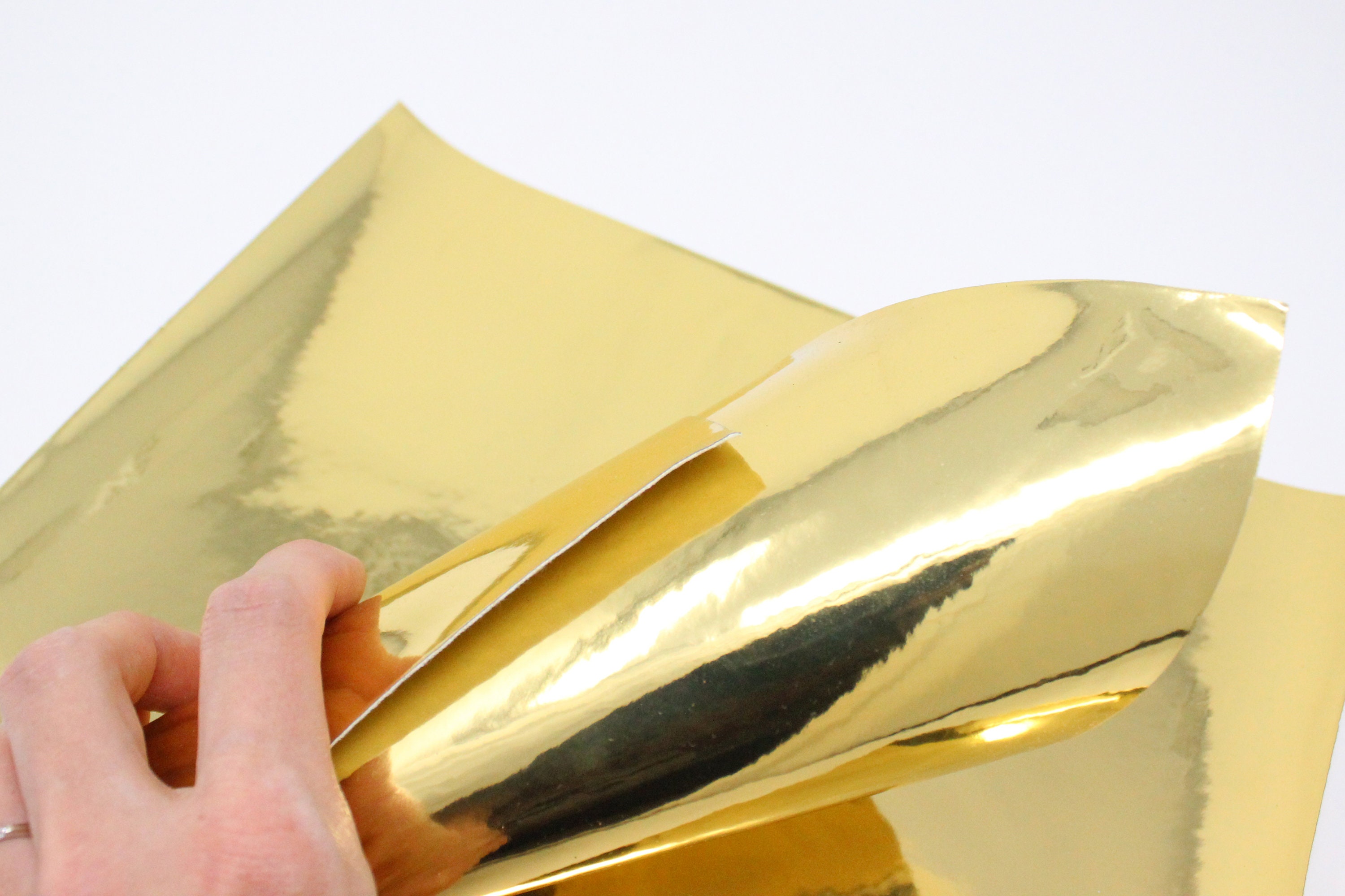 GOLD FOIL Fabric Sheet A4 Gold Shiny Fabric Gold Mirror Fabric