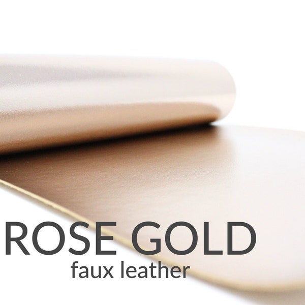 Rose Gold Faux Leather Sheet | Polished Rose Gold Faux Leather Fabric | Rose Gold Leather Fabric A4 Sheets | Rose Gold Sheet | Choose Colors