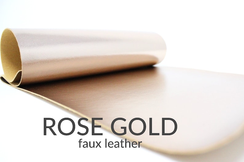 Rose Gold Faux Leather Sheet Polished Rose Gold Faux Leather Fabric Rose Gold Leather Fabric A4 Sheets Rose Gold Sheet Choose Colors image 1