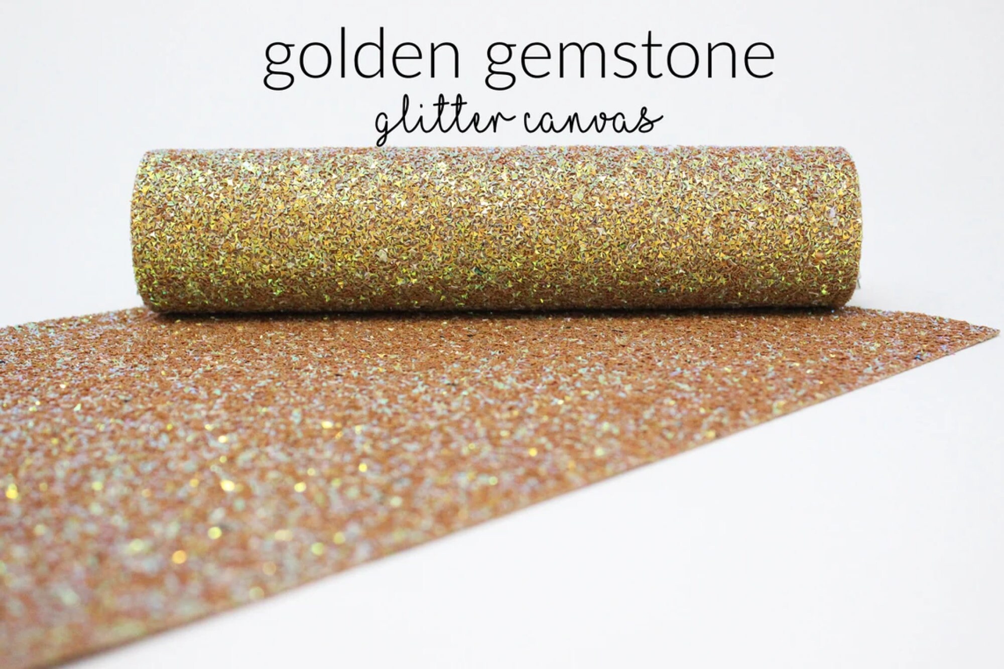 Golden Gemstone Chunky Glitter Canvas Sheets Gold Glitter Etsy