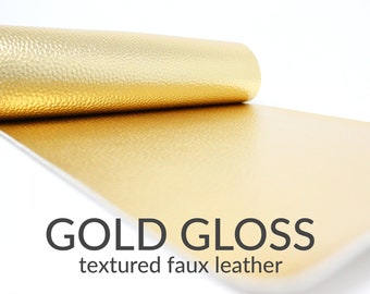 GOLD Faux Leather Fabric TEXTURED | Gold Gloss Faux Leather Fabric | Gold Faux Leather Material DIY Bows Crafts | A4 Sheet | Choose Colors