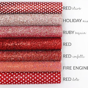 Red Fine Glitter Fabric Sheet A4 or A5 Sheet Fine Red Glitter Fabric