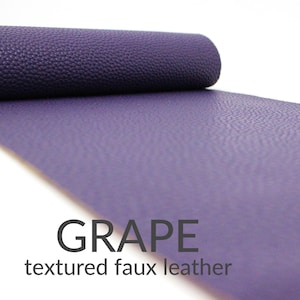GRAPE Faux Leather Fabric TEXTURED | Purple Faux Leather Fabric | Purple Leather Material Diy Bows Crafts | A4 Sheet | Choose Colors