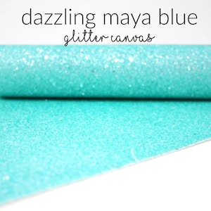 5 hojas de tela gruesa con purpurina azul maya deslumbrante / Material para manualidades con purpurina / 5 hojas A4 de lienzo grueso con purpurina