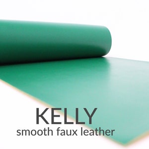KELLY SMOOTH Faux Leather Green Faux Leather Fabric Green Faux Leather Material for Hair Bows Crafts A4 Sheet Choose Colors image 1