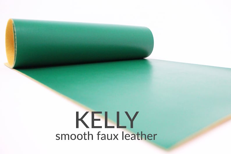 KELLY SMOOTH Faux Leather Green Faux Leather Fabric Green Faux Leather Material for Hair Bows Crafts A4 Sheet Choose Colors image 1