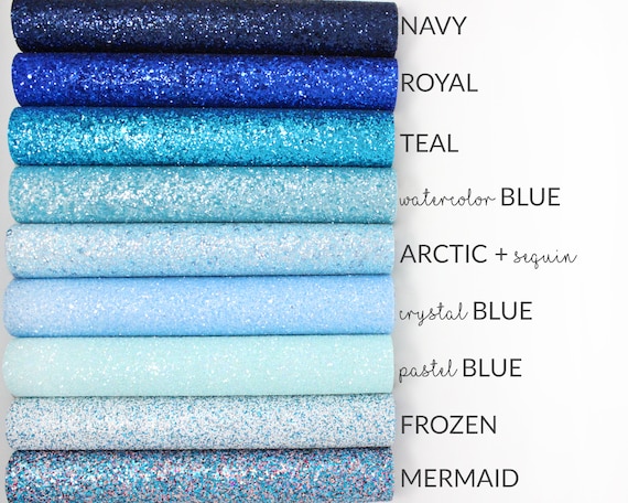 BLUE Glitter Canvas 99 Colors Chunky Blue Glitter Fabric Blue