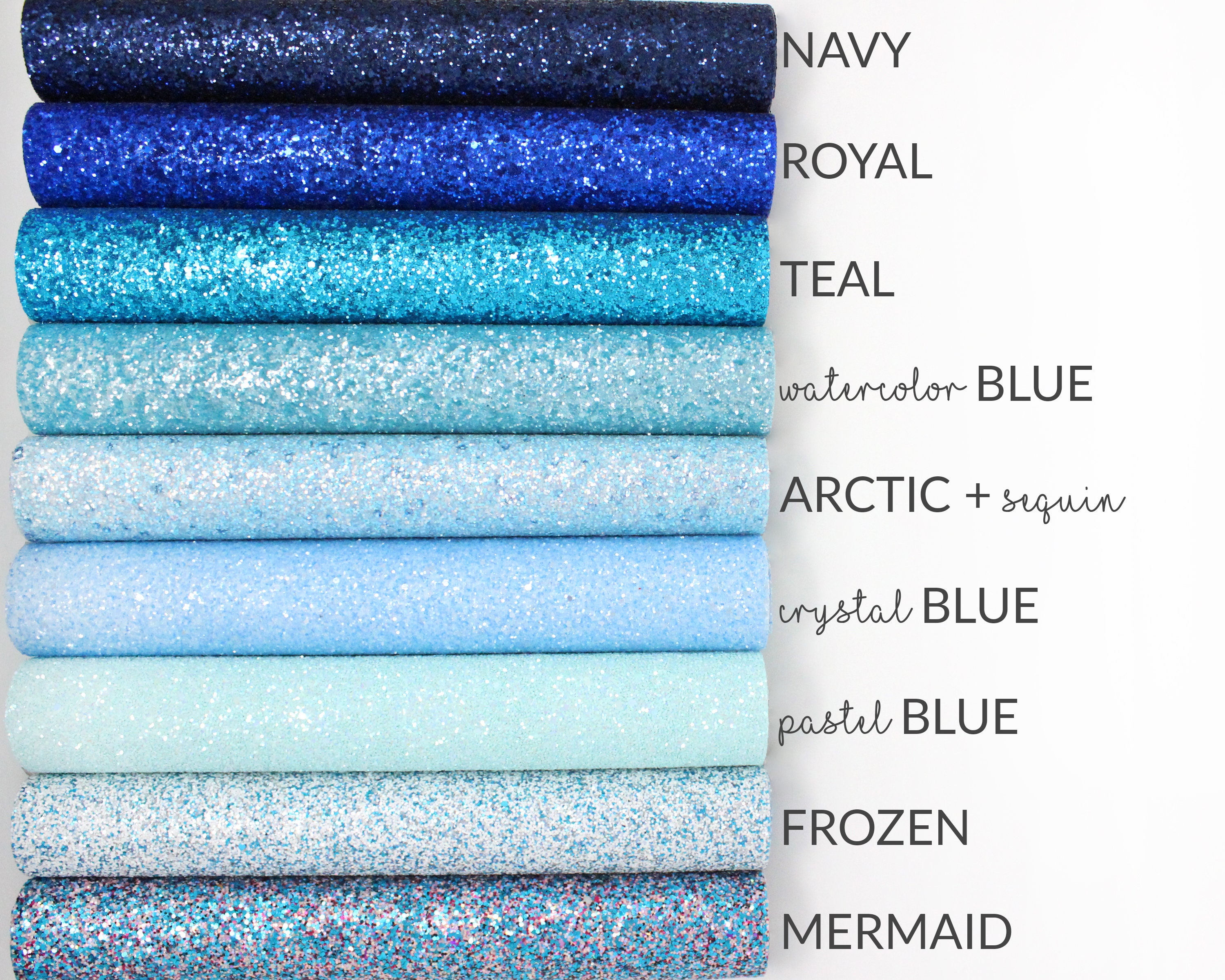 BLUE Glitter Canvas 99+ Colors | Chunky Blue Glitter Fabric