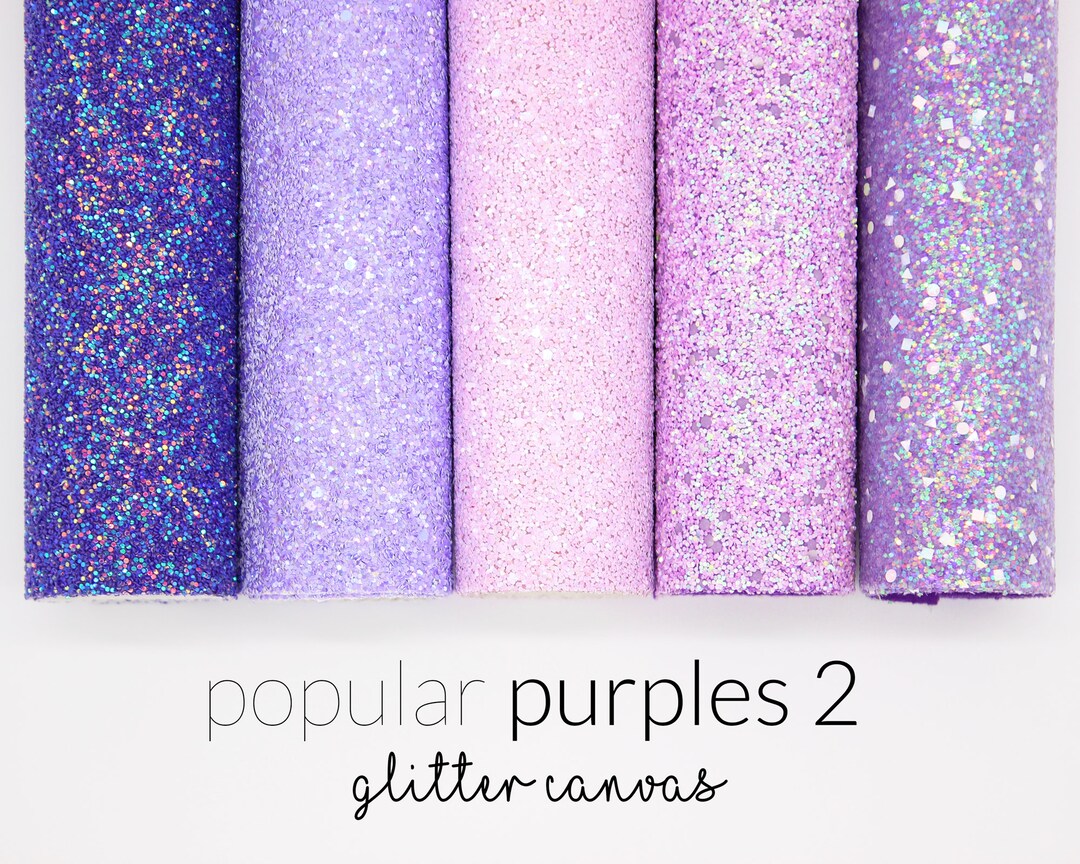 Popular PURPLES 2 Chunky Glitter Fabric Purple Glitter Canvas Glitter