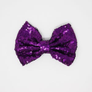 May include: A purple sequined bow.