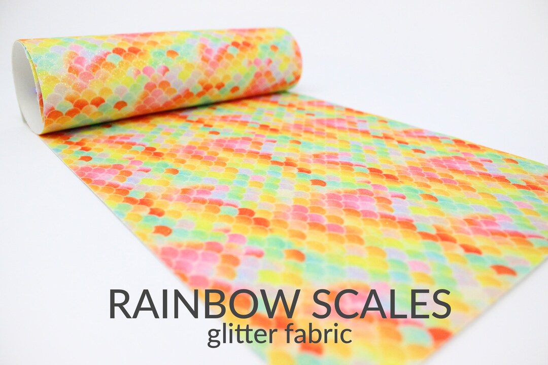 5 Sheets X RAINBOW SCALES Fine Glitter Fabric | Mermaid Fine Glitter ...
