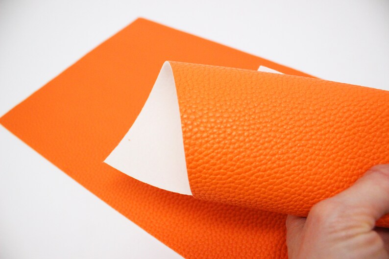 PUMPKIN Faux Leather Fabric TEXTURED Orange Faux Leather Etsy
