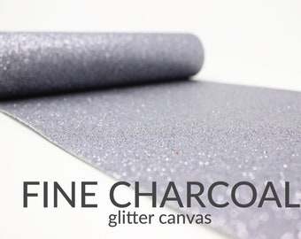 CHARCOAL FINE Glitter Fabric sheet | Fine Glitter Canvas | Fine Glitter Paper Fabric | Fine Glitter Bundles | Fine Glitter Sheet | A4 Sheet