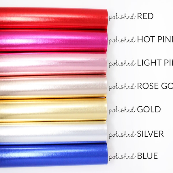 Metallic Faux Leather Sheets 7 Colors | Polished Faux Leather Fabric Bundle | Polished Gold Foil Faux Leather A4 Sheet | Choose Colors