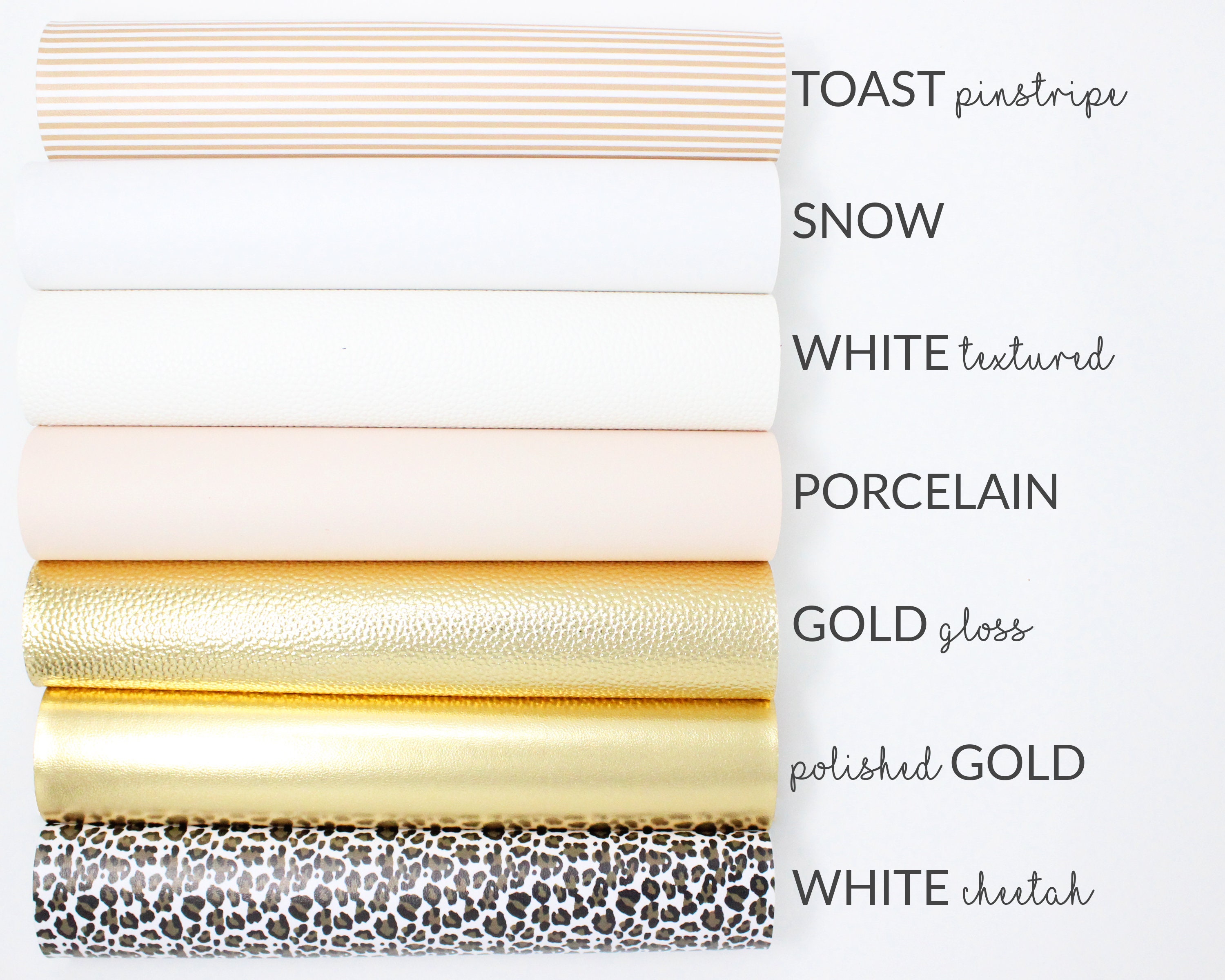 WHITE and GOLD Faux Leather Fabric | Faux White Leather | Gold Faux L…