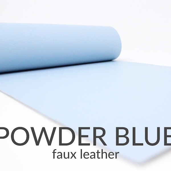 Powder Blue Faux Leather Sheets | Baby Blue Faux Leather Fabric Bundle | Baby Blue Leather Sheet | Light Blue A4 Sheets | Choose Colors