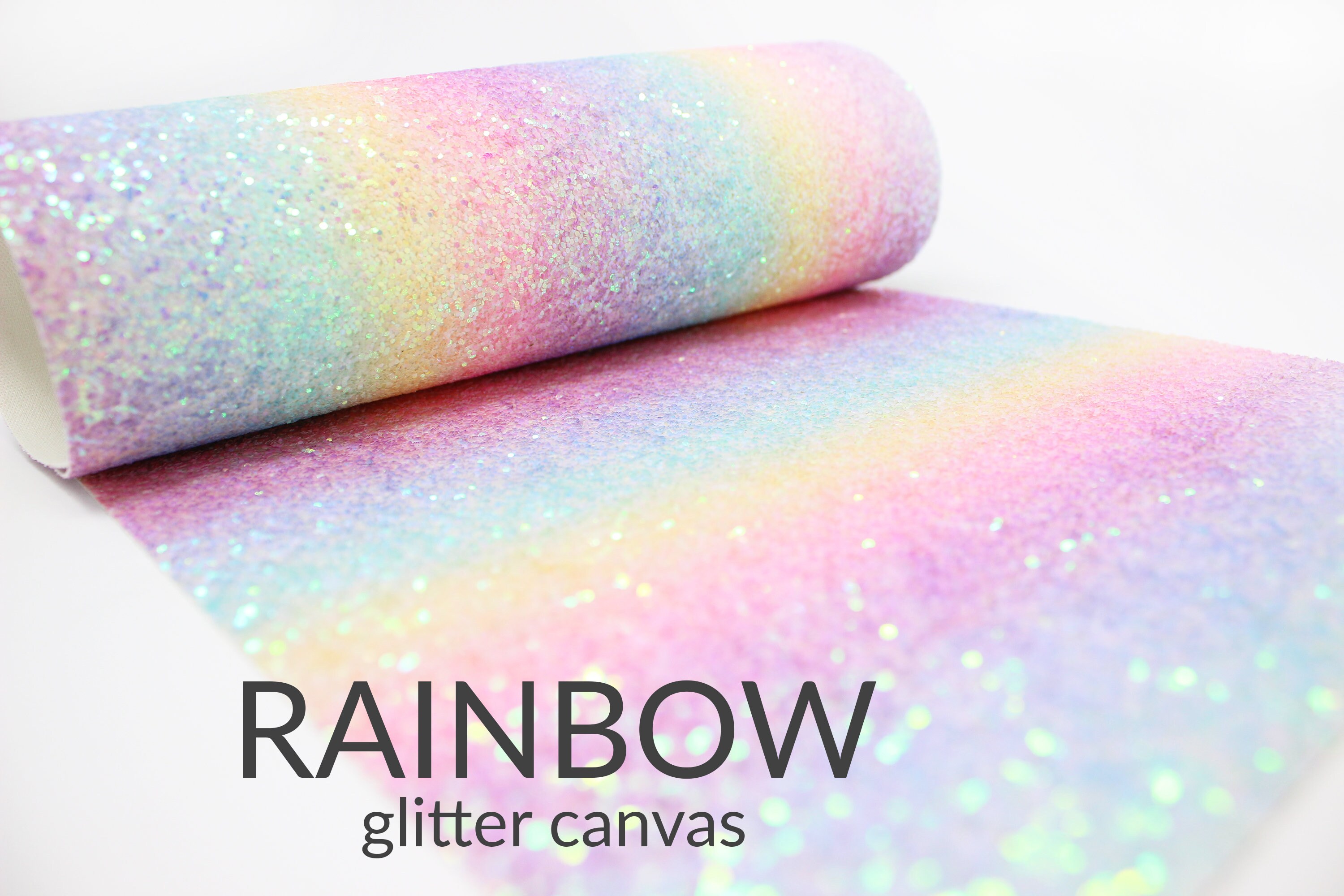 Rainbow Chunky Glitter Fabric sheet | Chunky Glitter Canvas | Glitter…