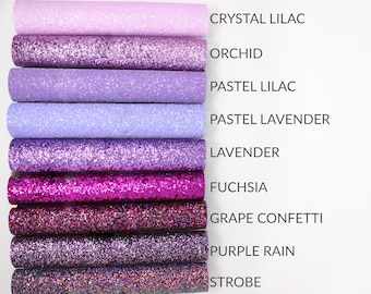 PURPLE Chunky Glitter Fabric | Chunky Glitter Canvas | Glitter Material Glitter Fabric Sheet DIY Hair Bow | PURPLE Chunky Glitter A4 Sheet