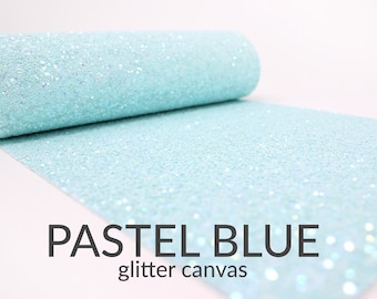 5 Sheets x PASTEL BLUE Chunky Glitter Fabric | Glitter Craft Material | 5 A4 Sheets of Chunky Glitter Canvas | Clearance