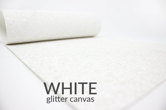 WHITE Chunky Glitter Canvas A5 or A4 Sheets | Chunky Glitter Fabric |…