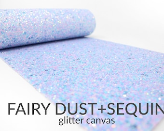 FAIRY DUST SEQUIN Chunky Glitter Fabric | Blue Purple Chunky Glitter Canvas | Glitter for Bows | Glitter Fabric Sheet | Fairy Chunky Glitter
