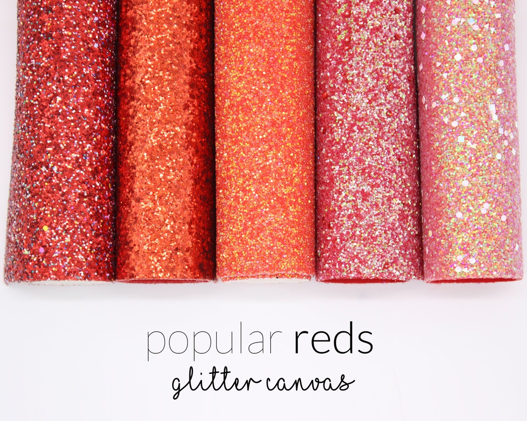 Popular REDS Chunky Glitter Fabric Red Glitter Canvas Glitter Faux