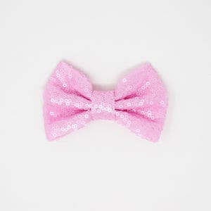 Baby Pink 4&quot; Sequin Bows | 4 inch Sequin Bows | Bulk Sequin Bows | Wholesale Sequin Bows | 4&quot; Glitter Bows | Baby Pink
