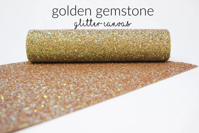 Popular GOLDS Chunky Glitter Fabric Gold Glitter Canvas Glitter Faux Leather Fabric Sheet for DIY Choose Color A4 Sheet image 7