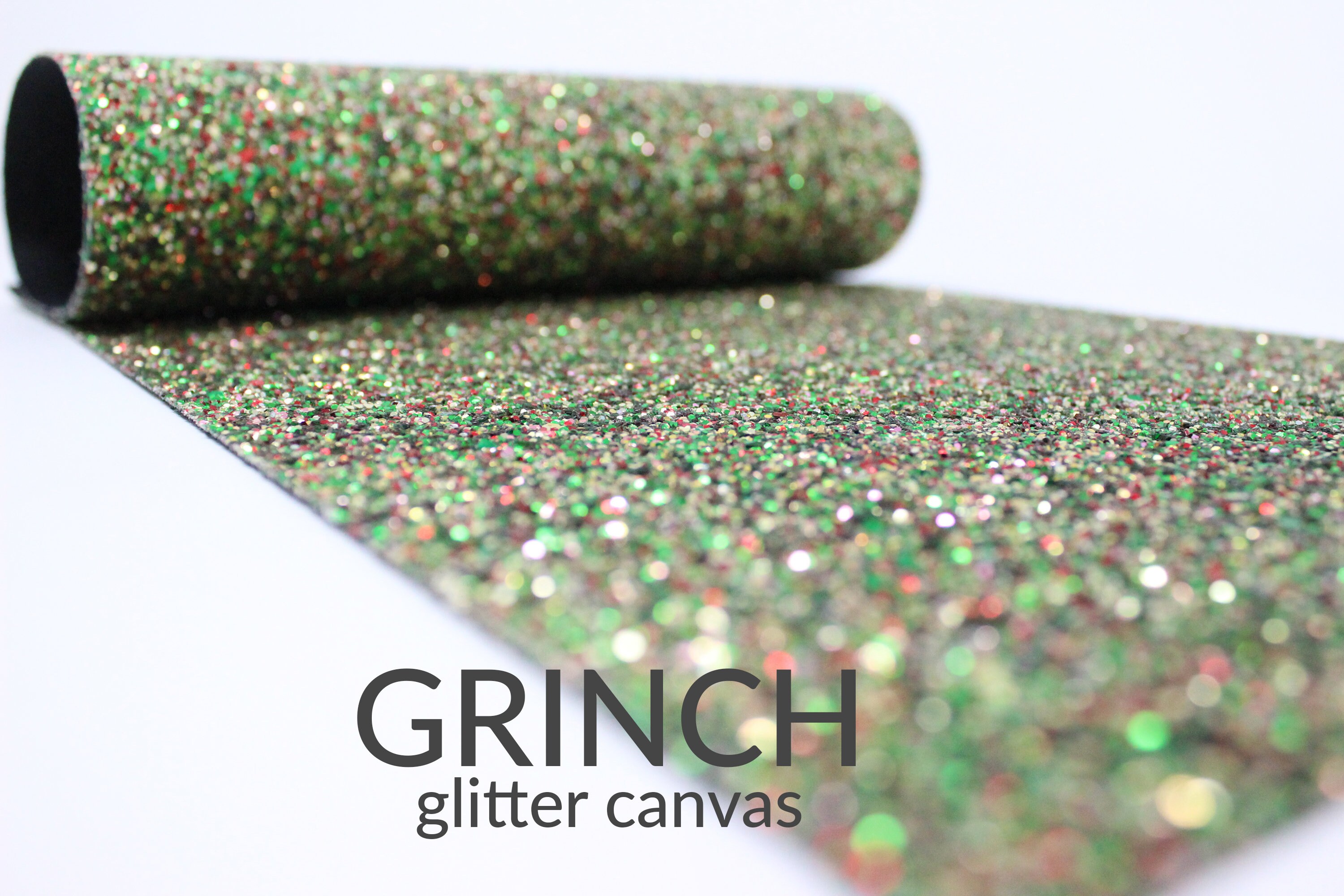 Grinch Glitter Canvas 99+ Colors | Chunky Glitter Fabric | Chunky Gli…