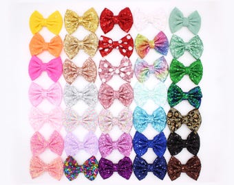 5" Sequin Bows | Choose Color + Quantity