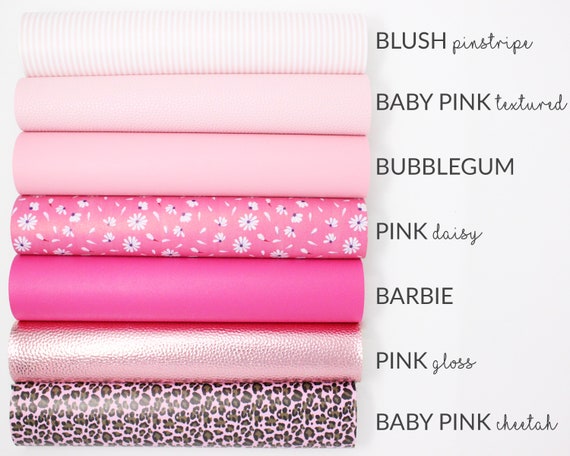 PINK Faux Leather Fabric Faux Pink Leather Fabric Baby Pink Faux