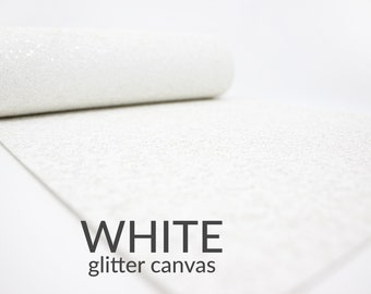 WHITE Chunky Glitter Canvas A4 Sheet | Chunky Glitter Fabric | Chunky Glitter Material for Hair Bows and Crafts | A4 Sheet | Choose Colors