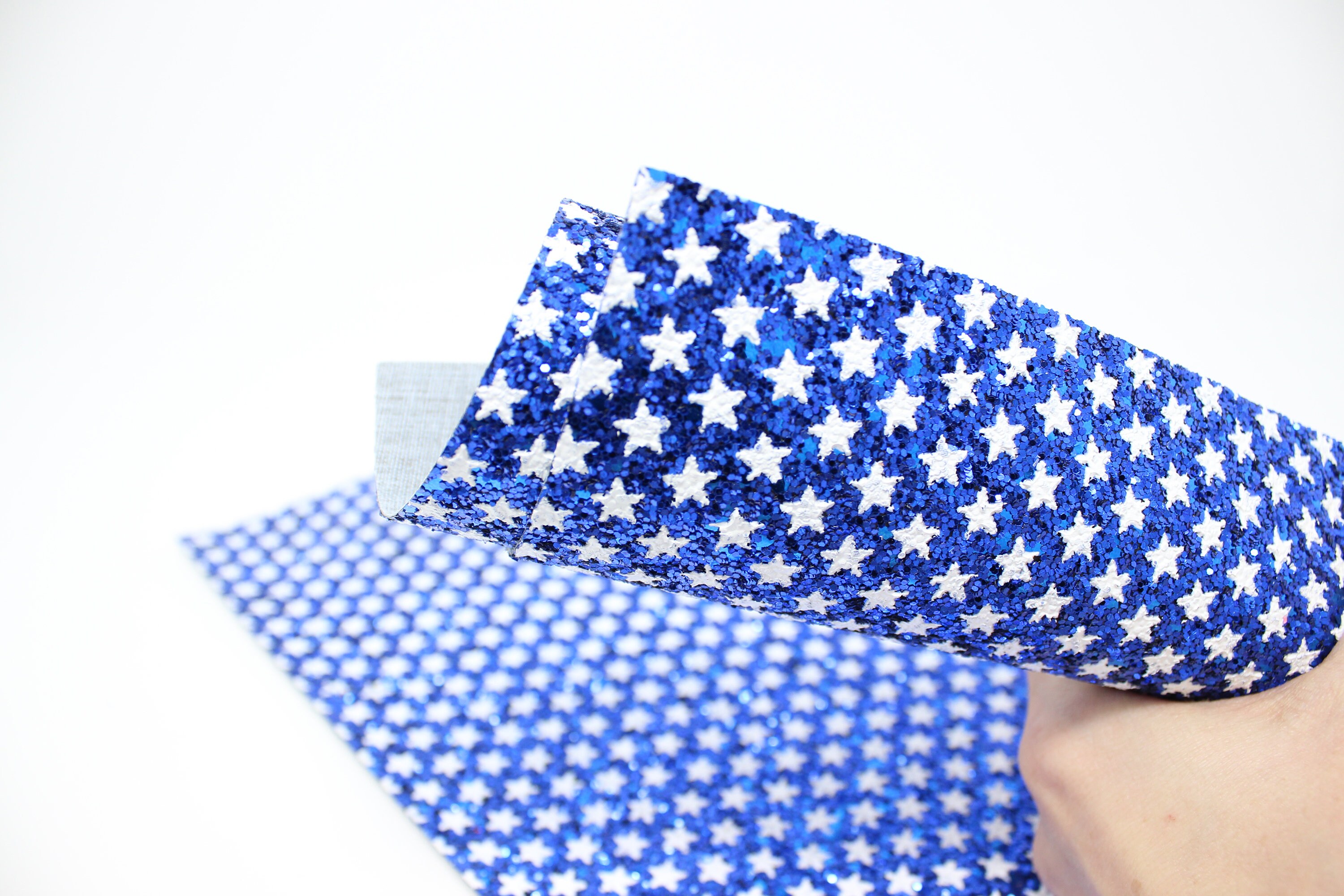 BLUE STARS Glitter Canvas A4 Chunky Glitter Fabric Sheet Etsy