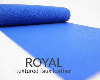5 Sheets x ROYAL BLUE Faux Leather Fabric | Felt Backed Craft Material | 5 A4 Sheets of Faux Leather