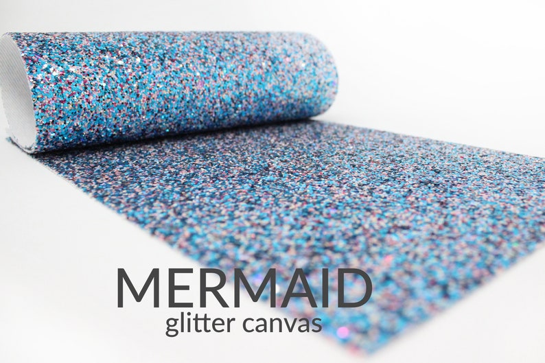 Mermaid A5 Sheet MERMAID Chunky Glitter Canvas Blue Chunky Glitter Glitter Material Glitter Fabric Chunky Glitter Fabric Sheet