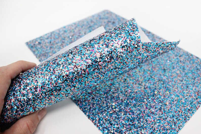 Mermaid A5 Sheet MERMAID Chunky Glitter Canvas Blue Chunky Glitter Glitter Material Glitter Fabric Chunky Glitter Fabric Sheet
