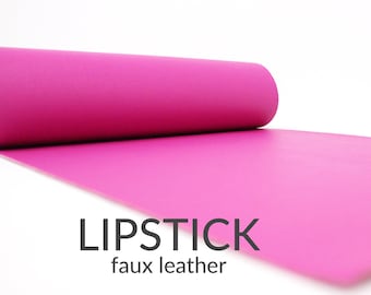 5 Sheets x LIPSTICK PINK Faux Leather Fabric | Felt Backed Craft Material | 5 A4 Sheets of Faux Leather