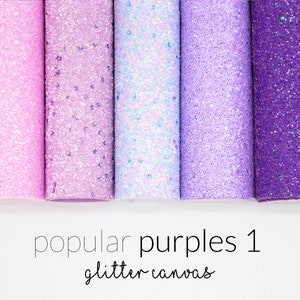 Popular PURPLES 1 Chunky Glitter Fabric | Purple Glitter Canvas | Glitter Faux Leather Fabric Sheet for DIY | Choose Color A4 Sheet