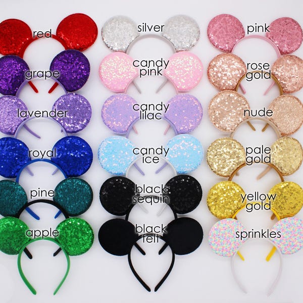 Mouse Ears on Felt Headband | Bulk Wholesale Mouse Headband | Choose Color + Quantity