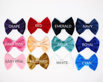 Velvet Bows | 5 Inch Velvet Bows | 5" Velvet Bow | Bulk Velvet Hair Bows Wholesale Velveteen Bows | 5" Velour Bows | Choose Color + Quantity