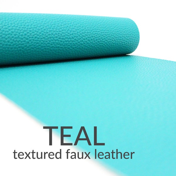 TEAL Faux Leather Fabric TEXTURED | Teal Green Faux Leather Fabric | Green Faux Leather Material DIY Bows | A4 Sheet | Choose Colors